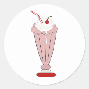 Strawberry Milkshake Classic Round Sticker