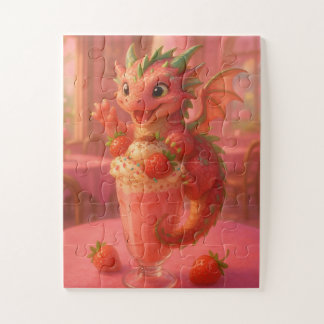 Strawberry milkshake dragon jigsaw puzzle