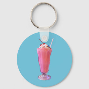 Strawberry Milkshake Key Ring