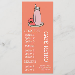 Strawberry Milkshake retro cafe Menu