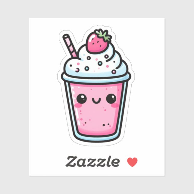 Strawberry Milkshake Vinyl Stickers (Sheet)