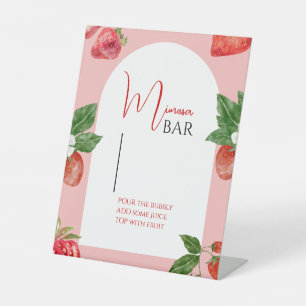 Strawberry Mimosa Bar Sign for Berry 1st Birthday