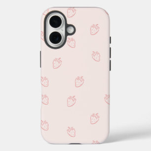 Strawberry Minimalism iPhone 16 Case