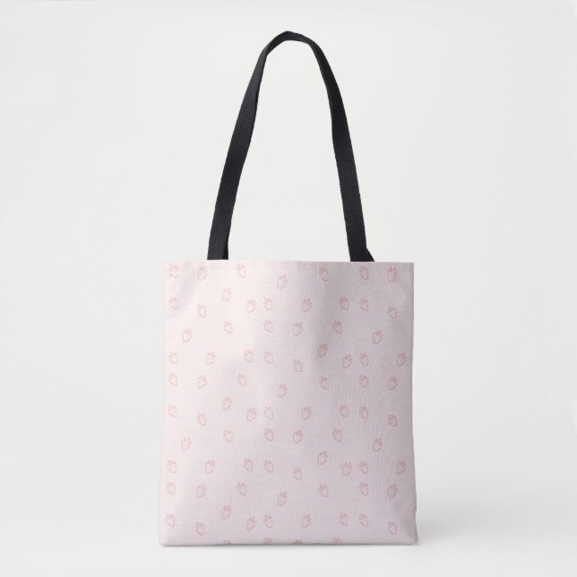 Strawberry Minimalism Tote Bag (Front)