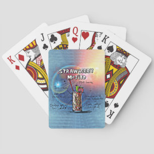 Strawberry Mojito (#11 of 12 Drink Recipe Sets) Playing Cards