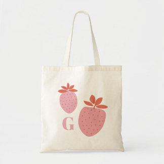 Strawberry Monogram Tote Bag