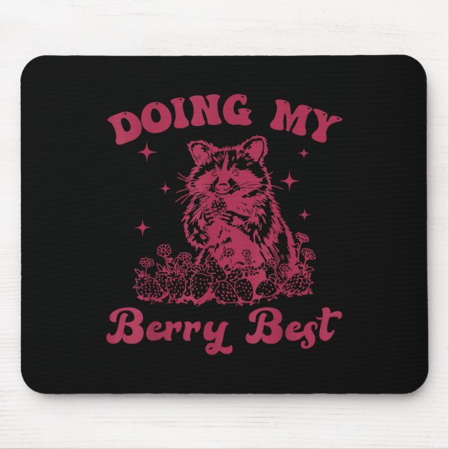 Strawberry Motivation Cute Berry Lover  Mouse Mat (Front)