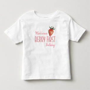 Strawberry Name 1st Berry First Birthday Toddler T-Shirt
