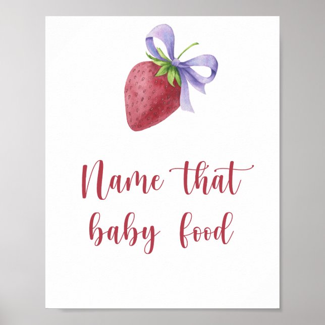 Strawberry - name that baby food poster (Front)