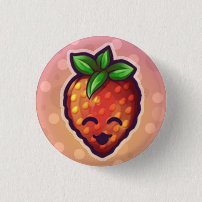 Strawberry^o^ 3 Cm Round Badge (Front)