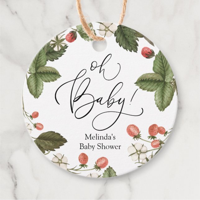 Strawberry Oh Baby Favour Tags (Front)