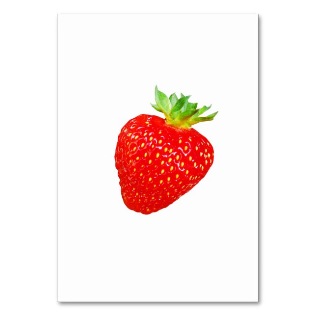 Strawberry on white background table number (Front)