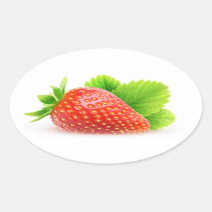Strawberry Oval Sticker