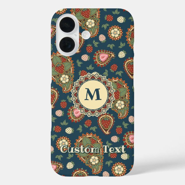 Strawberry Paisley Pattern Case-Mate iPhone Case (Back)