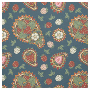 Strawberry Paisley Pattern Fabric