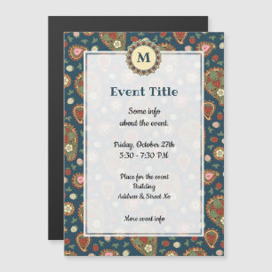 Strawberry Paisley Pattern Invitation