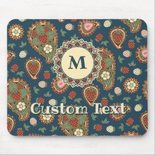 Strawberry Paisley Pattern Mouse Pad