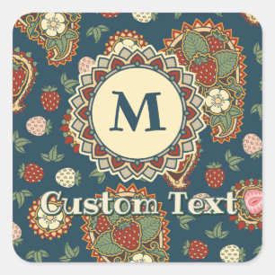 Strawberry Paisley Pattern Sticker