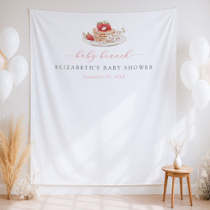 Strawberry Pancake Brunch Baby Shower Backdrop Tapestry