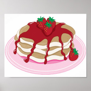 Strawberry Pancakes Poster