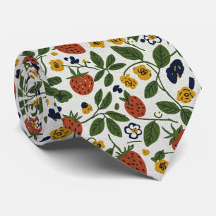 Strawberry & Pansy Floral Tie