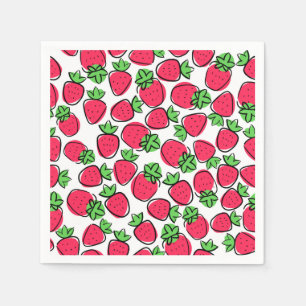 Strawberry Paper Napkins, Summer Fruit Party Napkin