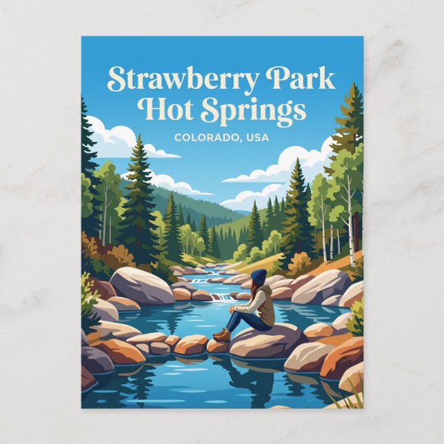 Strawberry Park Hot Springs USA Postcard (Front)