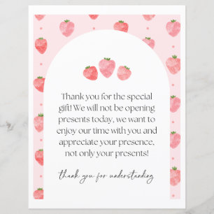 Strawberry Party Gifts Sign