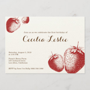 Strawberry Party Invitation