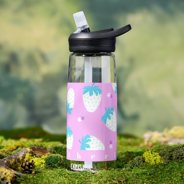 Strawberry Pastel Pink Water Bottle (Outdoor)
