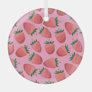 Strawberry Pastel: Vintage Sweetness Glass Tree Decoration