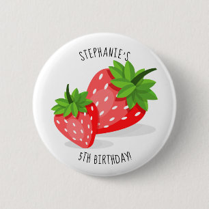 Strawberry Patch 6 Cm Round Badge