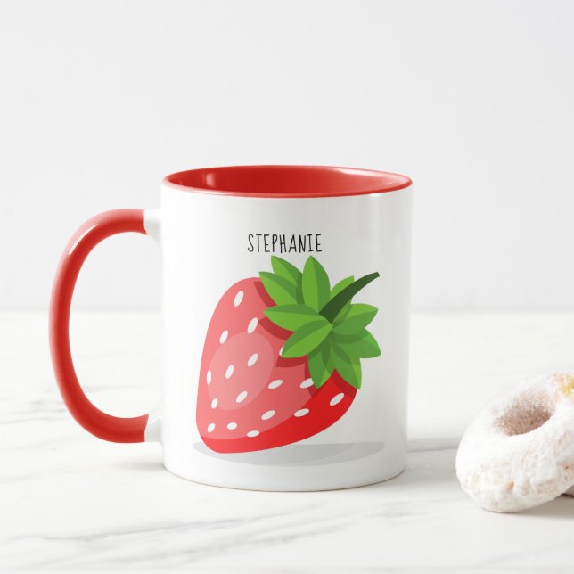 Strawberry Patch Coffee Mug (With Donut)