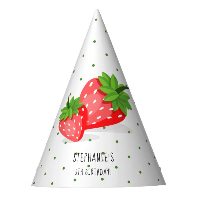 Strawberry Patch Party Hat (Front)