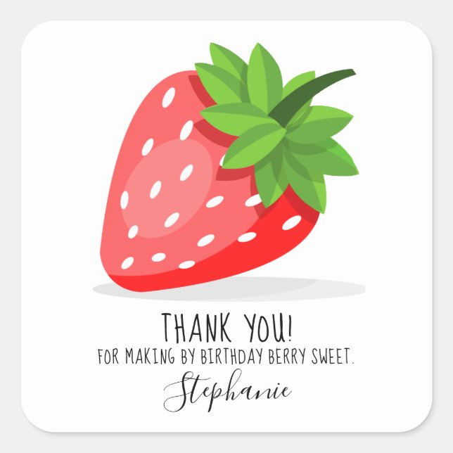 Strawberry Patch Square Sticker (Front)