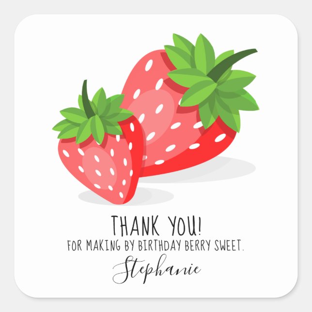 Strawberry Patch Square Sticker (Front)