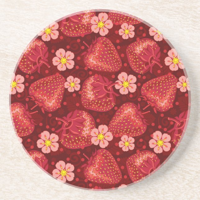 Strawberry Pattern 2 2 Coaster (Front)
