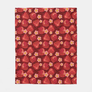 Strawberry Pattern 2 2 Fleece Blanket