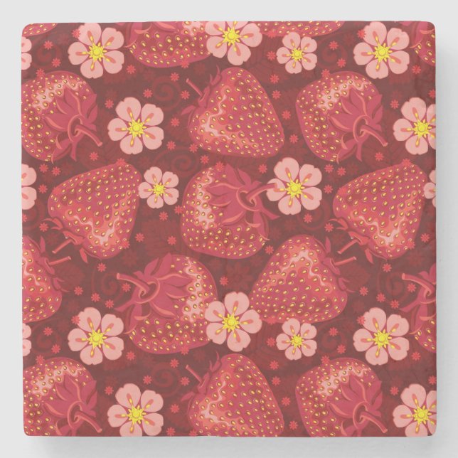 Strawberry Pattern 2 2 Stone Coaster (Front)