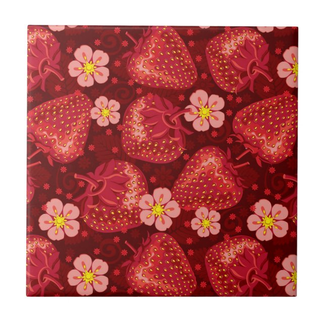 Strawberry Pattern 2 2 Tile (Front)