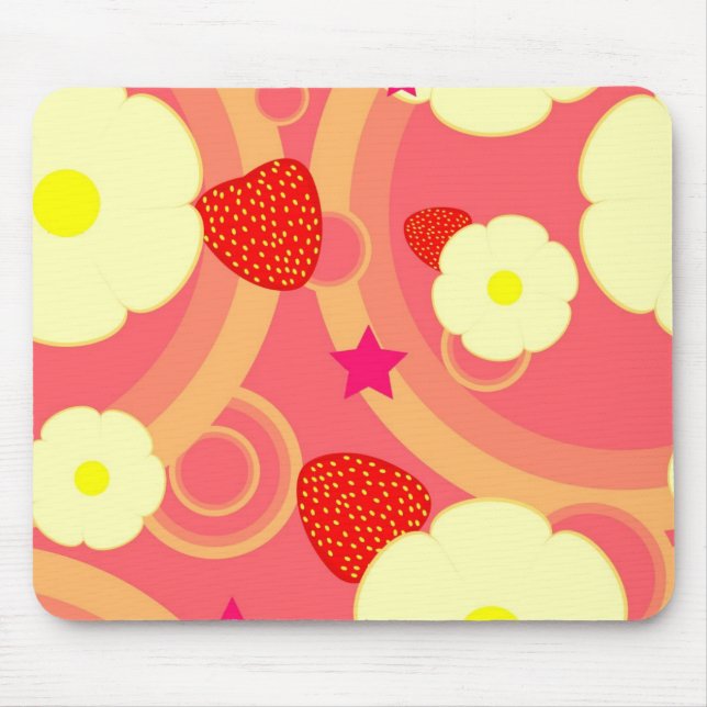 Strawberry Pattern 2 Mouse Mat (Front)