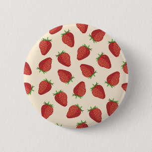 Strawberry pattern 6 cm round badge