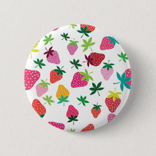 Strawberry pattern 6 cm round badge