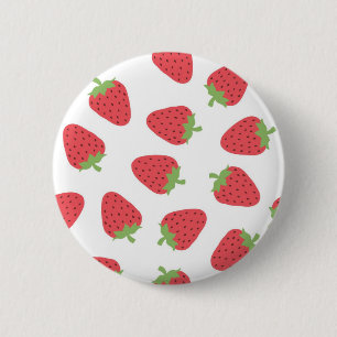 Strawberry pattern 6 cm round badge