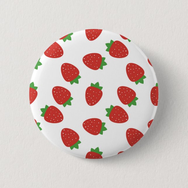 Strawberry pattern 6 cm round badge (Front)