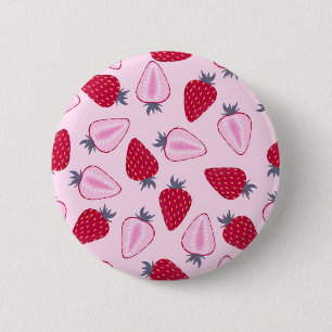 Strawberry pattern 6 cm round badge