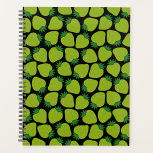 Strawberry Pattern, Aesthetic Magical Green Planner