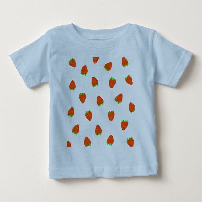 strawberry pattern baby T-Shirt (Front)