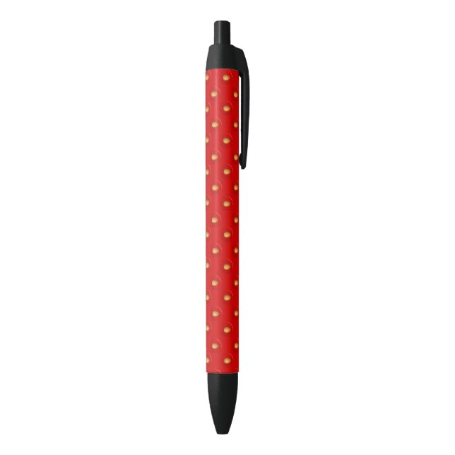 Strawberry Pattern Black Ink Pen (Bottom (Vertical))