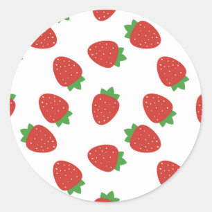 Strawberry pattern classic round sticker